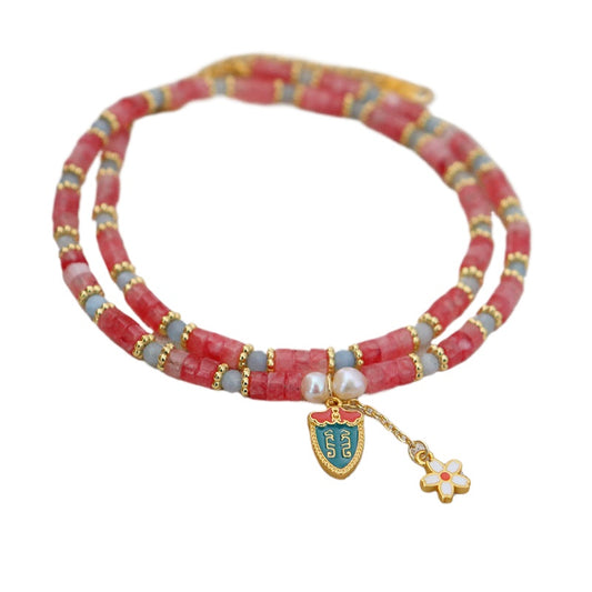 New Chinese style colorful flower handmade beaded necklace - jewelryweilin