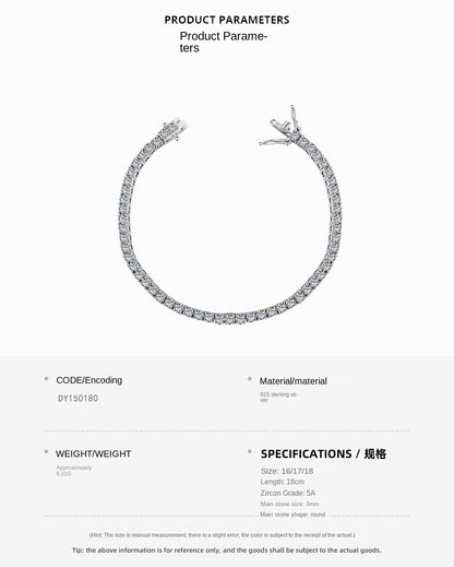 Full row zircon bracelet - jewelryweilin