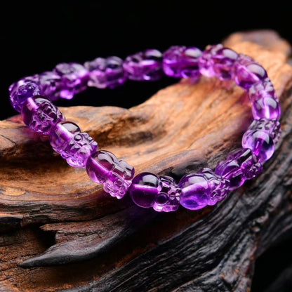 Premium Natural Brazilian Amethyst Pixiu Bracelet