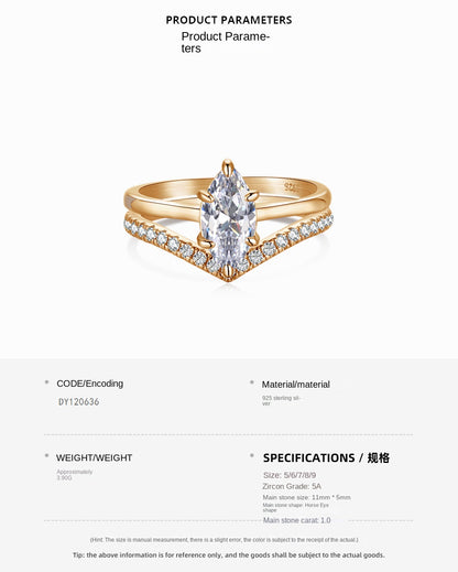 Temperament high carbon diamond stacking ring - jewelryweilin