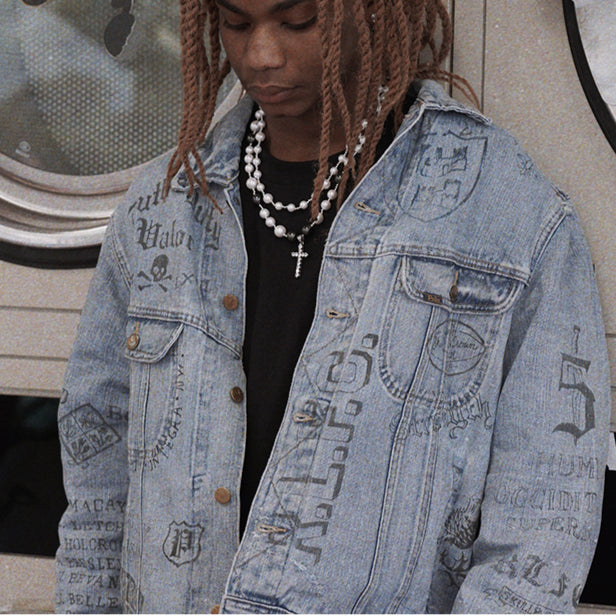 Pearl cross pendant hip hop chain;