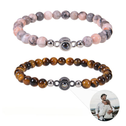 Photo projection natural stone bracelet