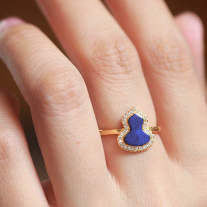 Natural Lapis Lazuli Gourd Ring