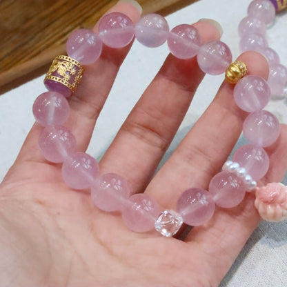 Natural Mozambique Rose Quartz Bracelet