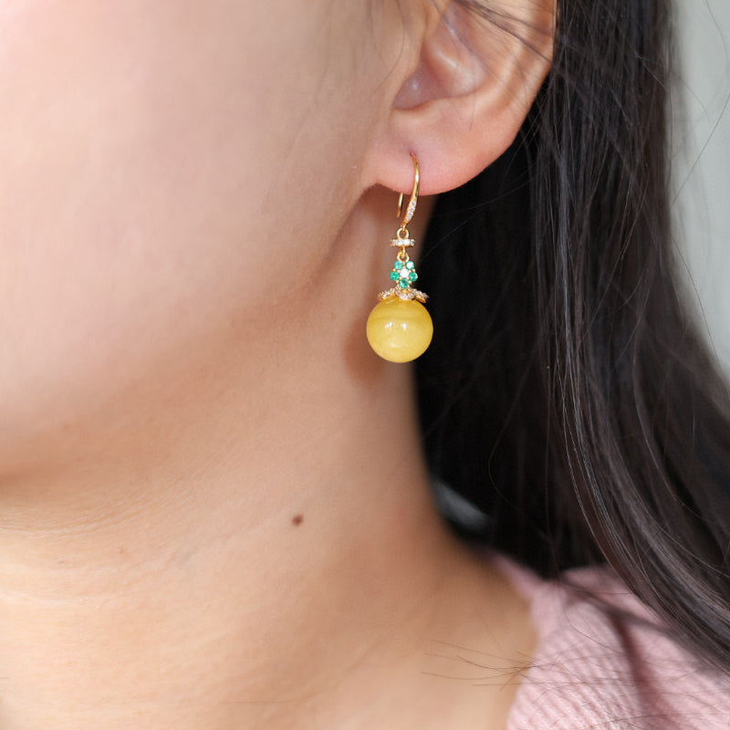 Natural Raw Mine Beeswax Earrings