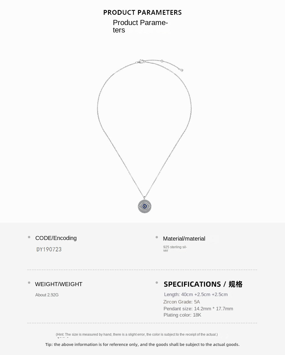 Simple and stylish personality round devil eye necklace - jewelryweilin