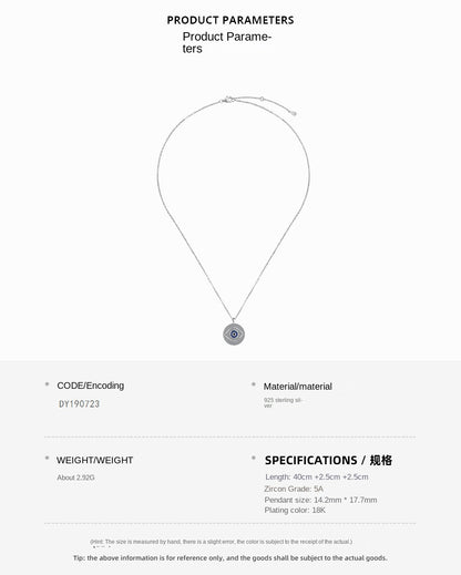 Simple and stylish personality round devil eye necklace - jewelryweilin