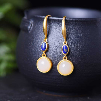 925 Silver Inlaid Hetian Jade Set