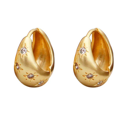 Fashion retro eight-pointed star drop zircon earrings - jewelryweilin