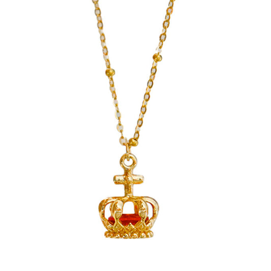 Classic Vintage Crown Pendant Women's Necklace - jewelryweilin