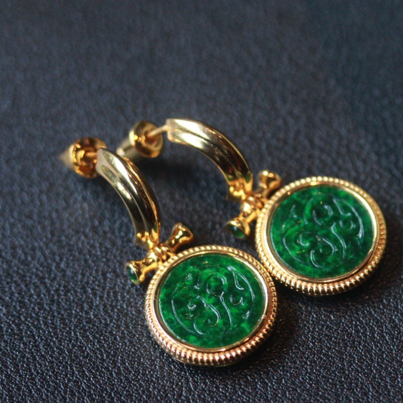 Natural Burmese Jadeite Earrings