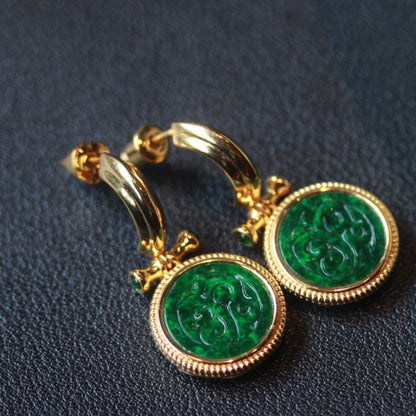 Natural Burmese Jadeite Earrings