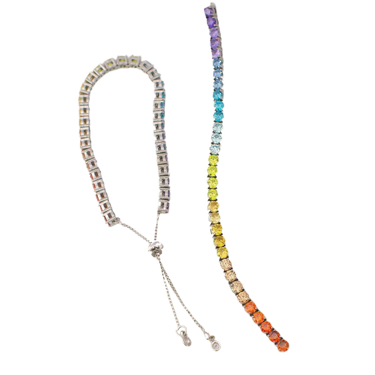 Lucky Rainbow Sparkling Zirconia Multi-Row Bracelet✨幸运彩虹闪耀锆石多排手链✨ - jewelryweilin