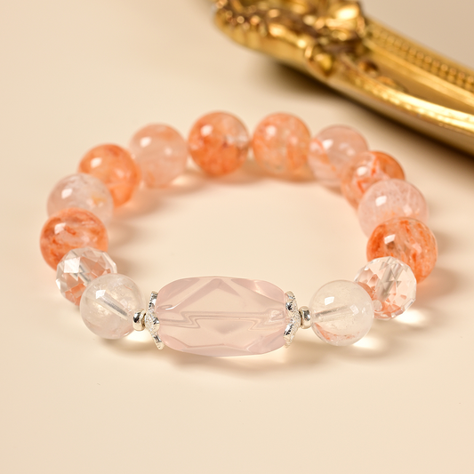 Snowflake powder cream ghost diamond crystal bracelet