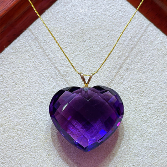 Natural Amethyst Heart Pendant