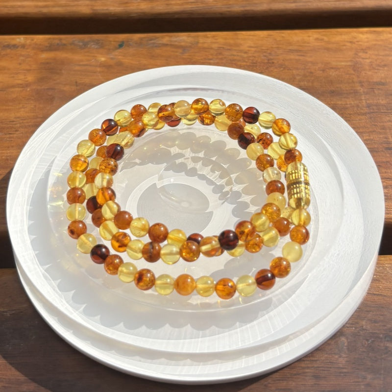 Amber Duobaoyuan bead necklace