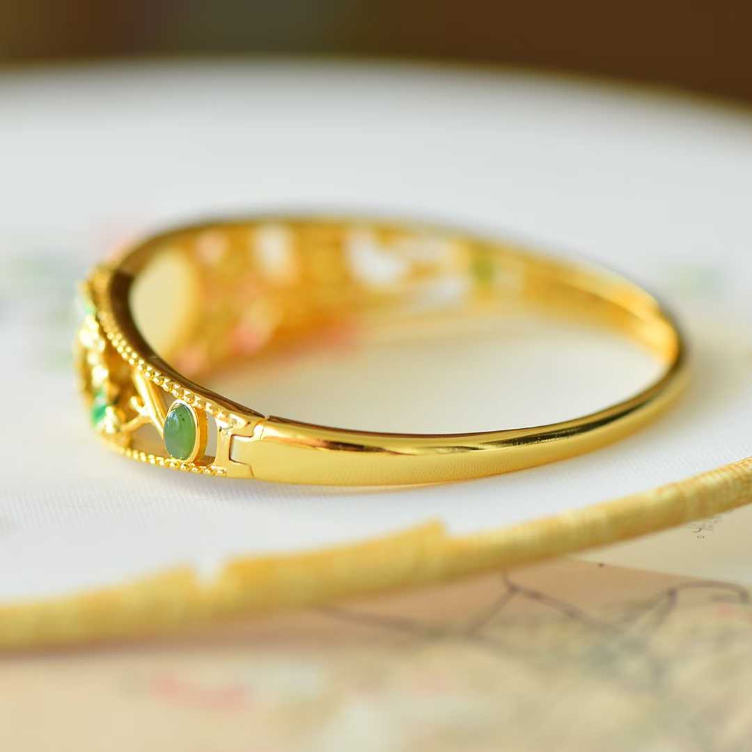 925 Silver Inlaid Nephrite "Twelve-Month Flower Deities" (Jewelry/Collection)