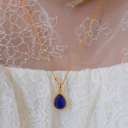 Natural Lapis Lazuli Teardrop Pendant