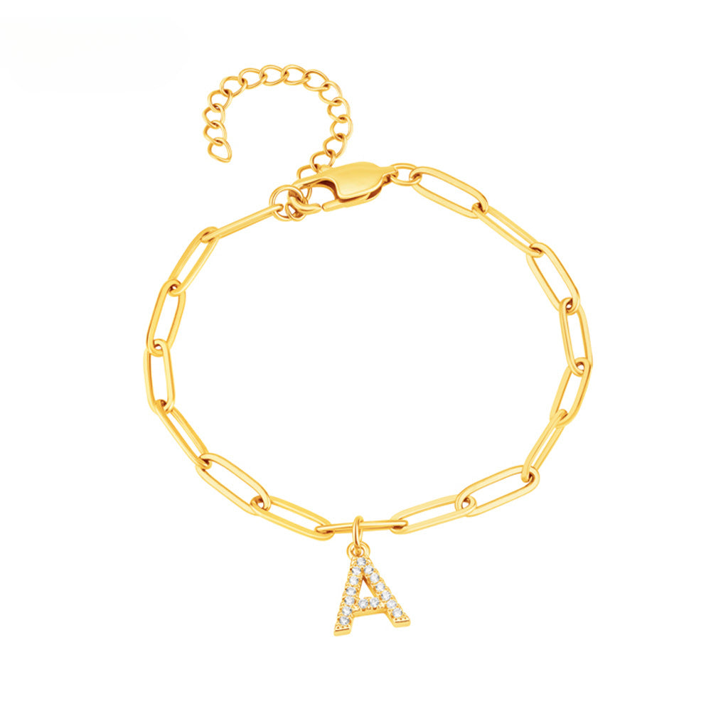 Pulsera con alfabeto de moissanita 