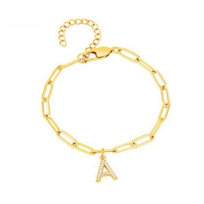 Pulsera con alfabeto de moissanita 