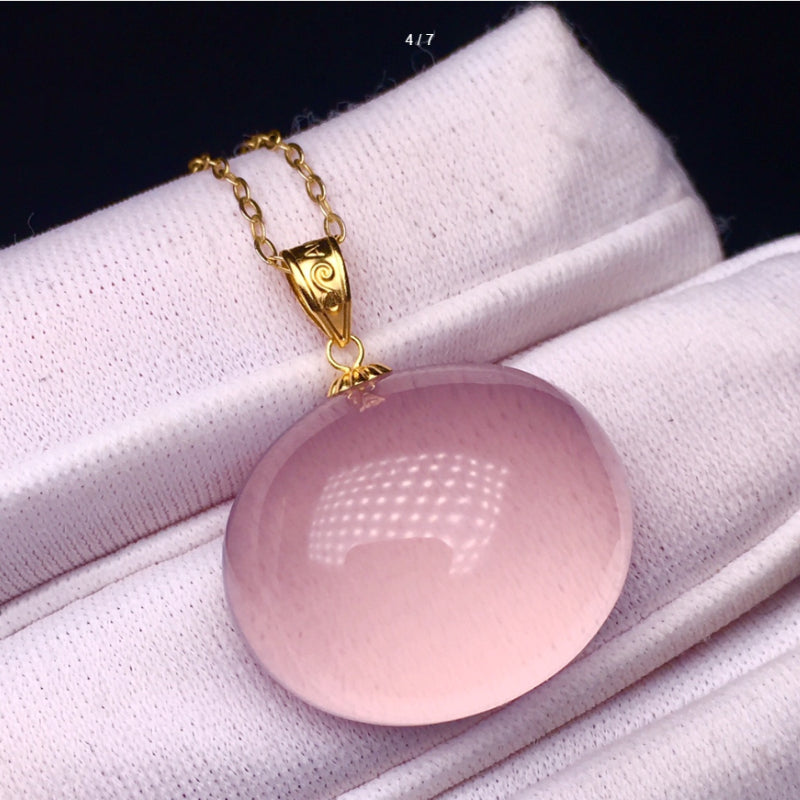 Natural Morganite Pink Crystal Pendant