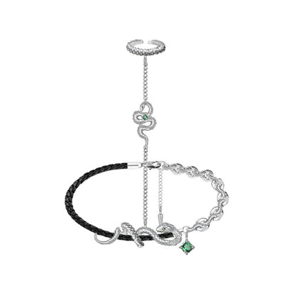 One-piece snake-shaped bracelet