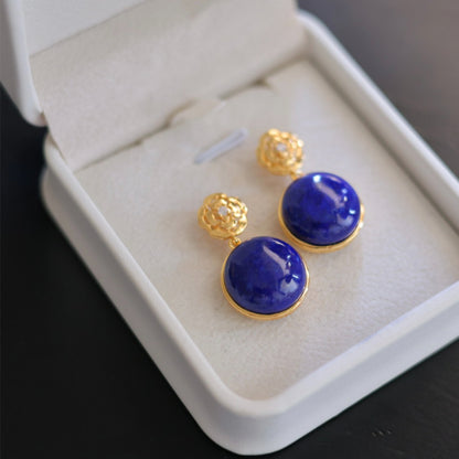 Natural Lapis Lazuli Piaget Flower Pendant