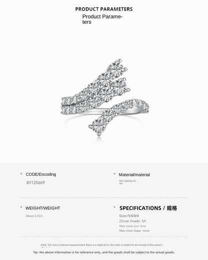 Fashionable and personalized spiral full diamond ring - jewelryweilin