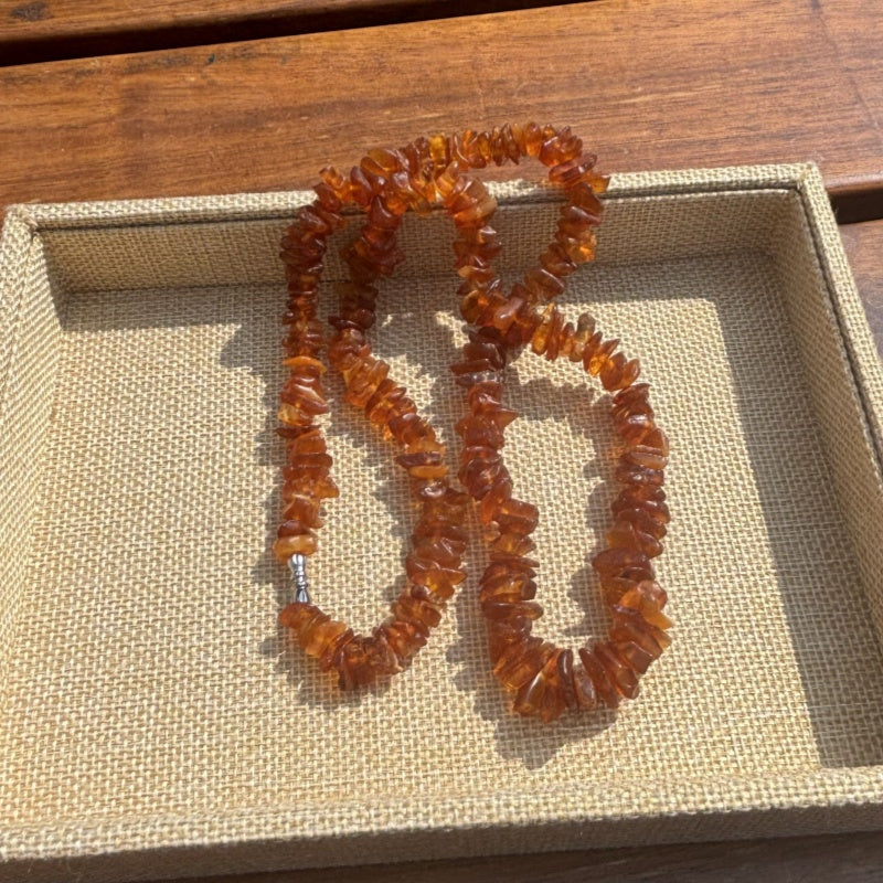 Sea drifting rough stone conformal necklace