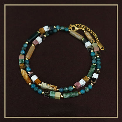 Vintage Personalized Natural Stone Beaded Necklace - jewelryweilin