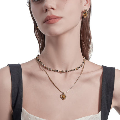 Tiger's eye layered necklace