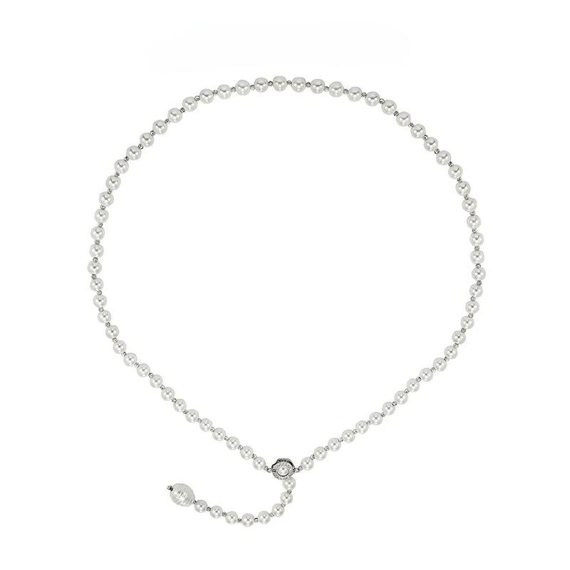 Long pearl hip-hop necklace