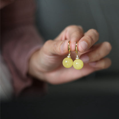 Natural Beeswax Earrings · 12–13mm
