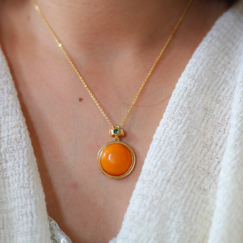 Natural Aged Beeswax Pendant