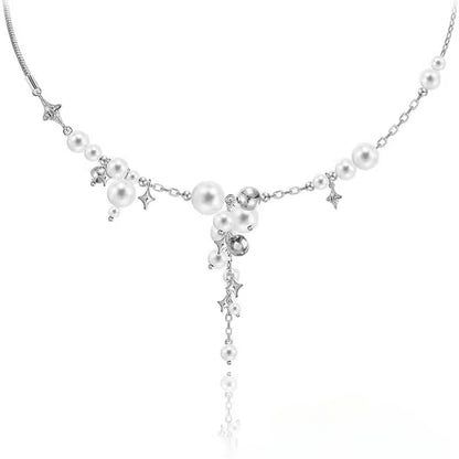 Star River Bubble Pearl Gradient Necklace