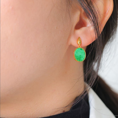 Natural Burmese Jadeite Earrings