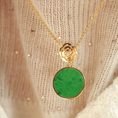 Natural Burmese Jadeite Earl Flower Pendant