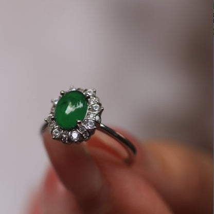 Natural Jadeite Ring · 6×8mm