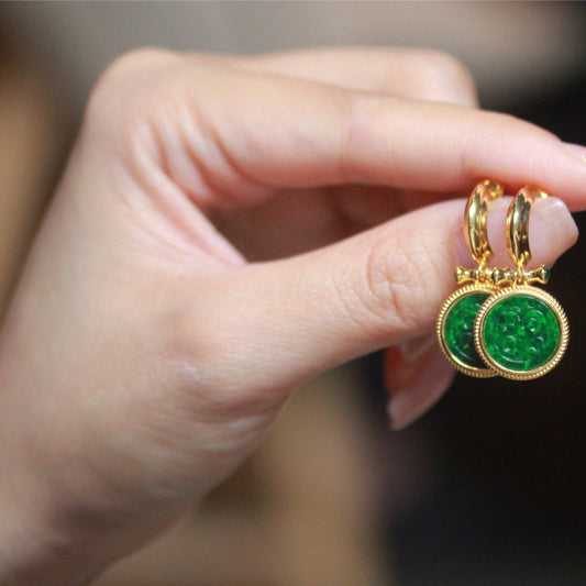 Natural Burmese Jadeite Earrings