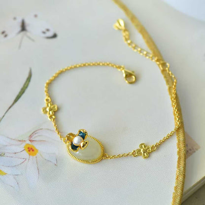 Premium Hetian nephrite jewelry with lotus and annual auspiciousness traditional Chinese motifs"