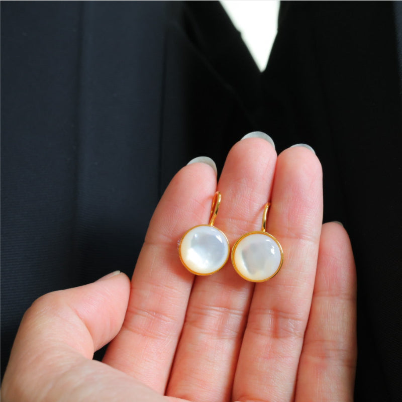 Natural White Mother of Pearl High Heel Earrings