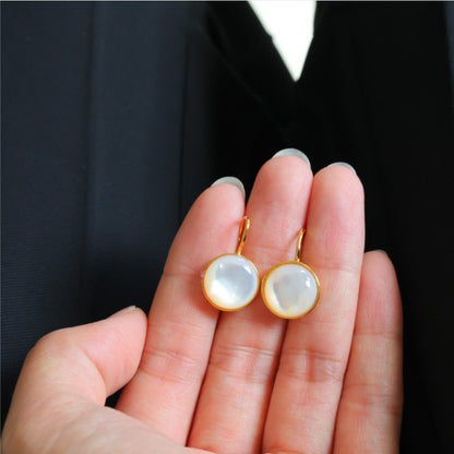 Natural White Mother of Pearl High Heel Earrings