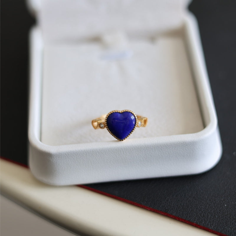 Natural Lapis Lazuli Heart Ring