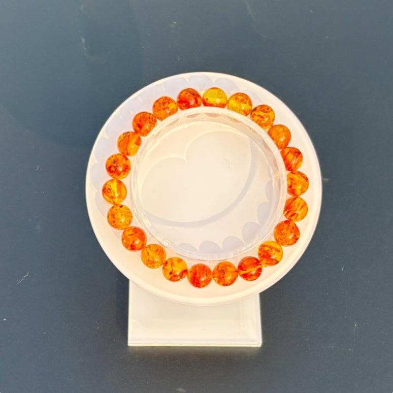 Floral amber bracelet