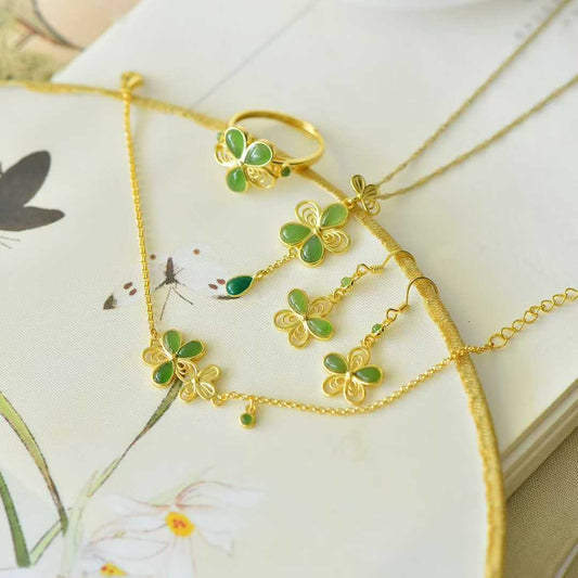 Natural Hetian jade four-piece set (fashion series) + VIP membership - Level 6 (gift with purchases of $738 or more)