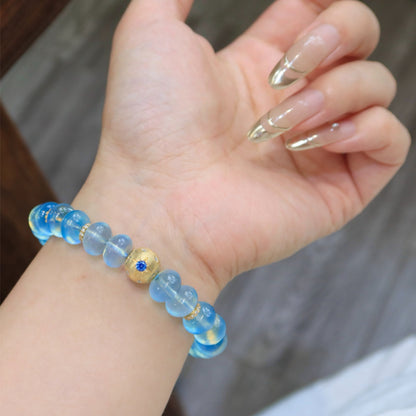 Natural Aquamarine Tablet Bracelet