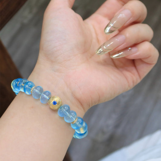 Natural Aquamarine Tablet Bracelet