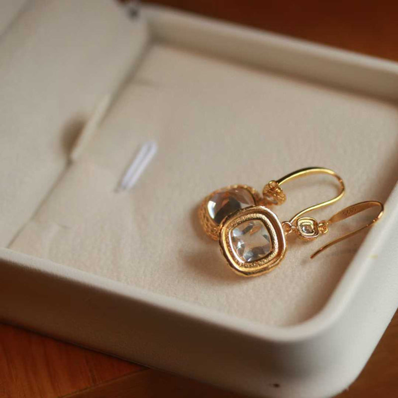 Natural Clear Quartz Earrings