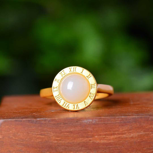 925 Silver Inlaid Hetian Jade Bulgari Set