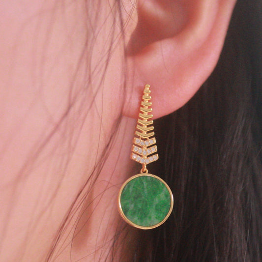 Natural Burmese Jadeite Earrings